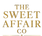 Promotional graphic for The Sweet Affair Co. with text on a dark background